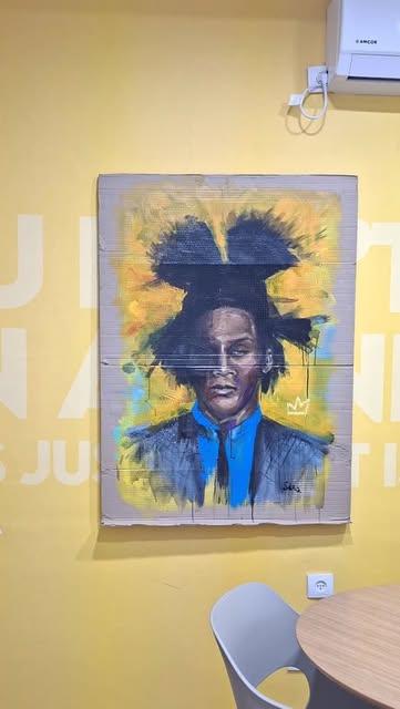 Crowned in Color, acrylic on cardboard, by Sara Lev Flam