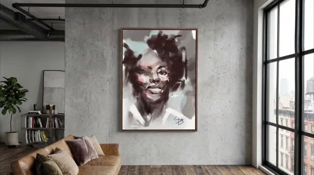 Visualisation of a Sara Lev Flam portrait in a living room